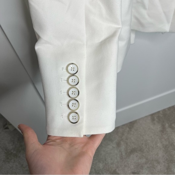 Veronica Beard Ivory Thaddeus Double Breasted Dicky Jacket Blazer Size 8 - Picture 9 of 12